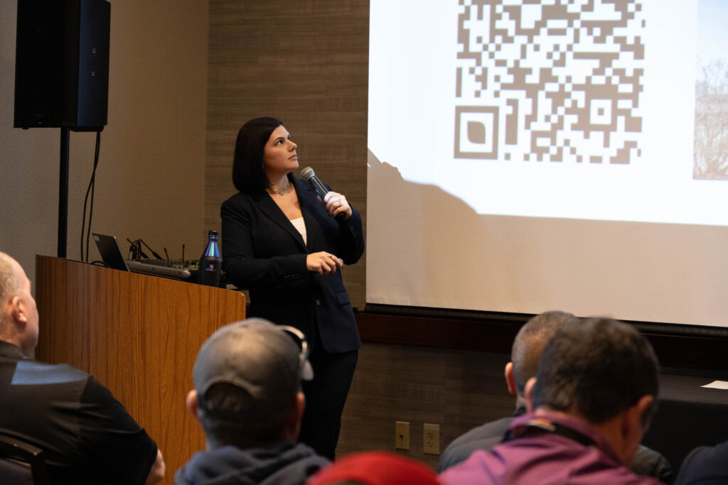 speaker clicks presentation slide